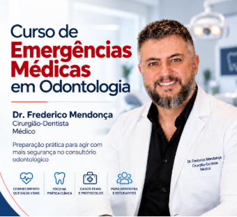 Capa do curso Emergências Médicas em Odontologia com o Dr. Frederico Mendonça